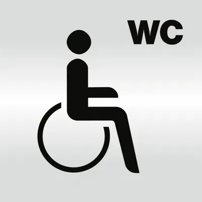 Produktbild von Dreifke® Schild - Piktogramm WC Behinderte/barrierefrei, Alu silber eloxiert,...