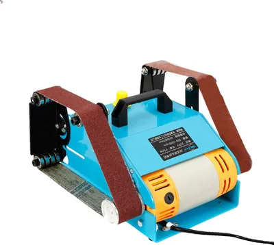 Obrázek produktu pro Elektrická pásová bruska, proměnné otáčky 800-6000 ot/min, konstrukce s dvojitým pracovním stolem, vysoký výkon 950 W