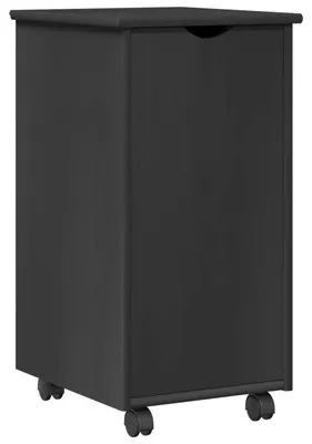 Produktbild von vidaXL Rollschrank Mit Rad Grau 34 x 39 x 65,5 cm Massivholz Kiefer