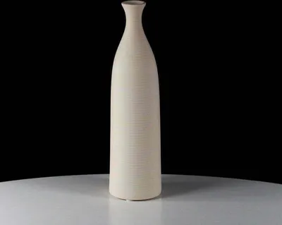 Produktbild von Weiße dekorative hohe Keramikvase Venice – 33 cm