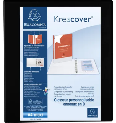 Produktbild von Exacompta 10x Ringbuch PP 4Ring 40mm D Rücken 64mm A4 Maxi Schwarz 51843NE