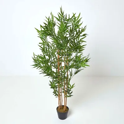 Obrázek produktu pro HOMESCAPES Umělý strom zelený bambus v květináči, 155 cm