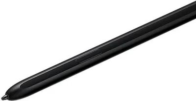 A black stylus pen is shown on a white background.