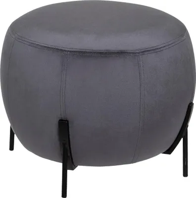 Produktbild von Eazy Living Samt Pouf Dorine Ø 44 cm Grau