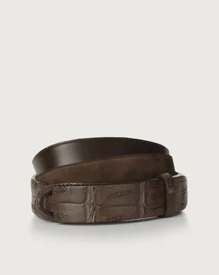 Image de Ceinture pour homme Orciani, modèle NB0031, en daim de couleur marron foncé