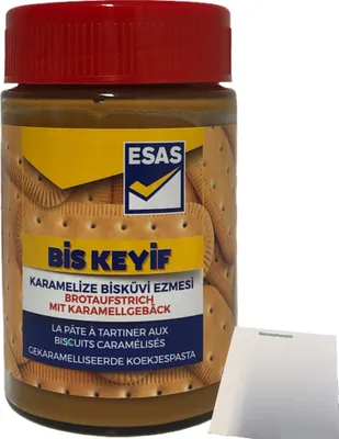 Produktbild von ESAS Brotaufstrich mit Karamellgebäck (350g Glas) + usy Block