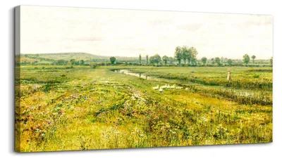 Zdjęcie produktu dla Obraz Na Płótnie Ścienny Dekoracja Vintage Zielony Krajobraz 50x100 cm