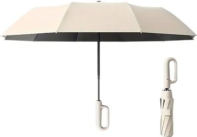 Produktbild von Automatische UV-paraplu für alle Wetterbedingungen - Beige Uni-Paraschleier