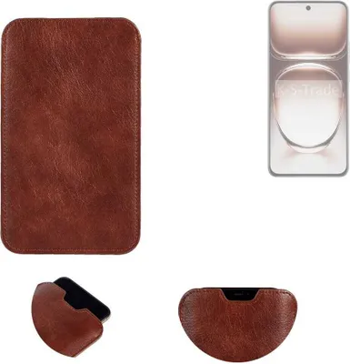 Produktbild von K-S-Trade Schutzhülle Handyhülle kompatibel mit Oppo Reno12 CPH2625 Handytasche Kunstleder Sleeve in braun