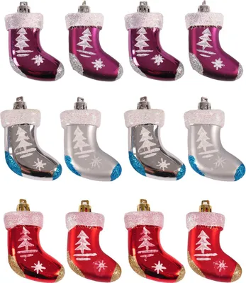 Produktbild von Baumschmuck Strumpf Weihnachtsbaumanhänger Christbaumschmuck Weihnachtsdeko , Farbe:silber