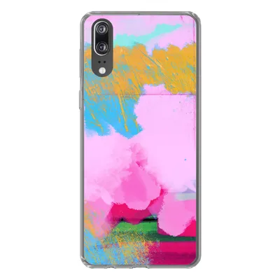 Produktbild von MuchoWow® Handyhülle Schutzhülle Hülle für Huawei P20 Farbe - Regenbogen - Abstrakt Silikon Softcase Handy Hülle - Hardcover