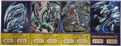 Produktbild von Kaiba-Set- 3 Blauäugige Weiße Drachen + 1 Blauäugiger Ultimativer Drache ORICA - Original Anime Karte - Alle Teile enthalten + Heartforcards Versandschutz