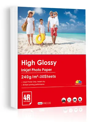 Obrázek produktu pro 160 listů fotopapíru, rozměr 10x15 cm (4x6 palců), gramáž 240 g/m², lesklý povrch, určený pro inkoustové tiskárny
