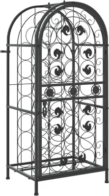 Produktbild von Weinregal für 33 Flaschen Schwarz 45x36x100 cm Schmiedeeisen Model358369