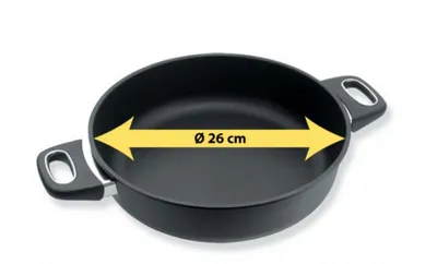 Obrázek produktu pro Gastrolux litinové pánve s dvěma rukojeťmi, průměr 26 cm, výška 7 cm, vhodné pro všechny typy sporáků kromě indukčních. Model 2026. Prodej pouze do vyprodání zásob