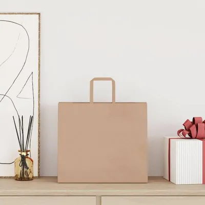 Immagine prodotto di vidaXL Sacchetti di carta 250 pezzi con manici Marrone 32x22x28 cm
