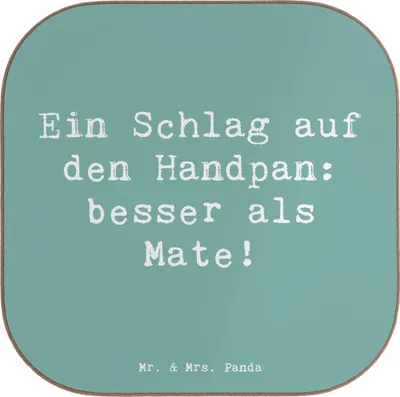 Produktbild von Mr. & Mrs. Panda Untersetzer für Gläser Spruch Handpan Zauber - Meeresbrise - Geschenk, Musik, Meditation, Klangschalen, Musikinstrument, Coaster, Lernen, Musiker, Glas