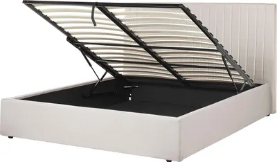 Obrázek produktu pro BELIANI Postel s úložným prostorem béžové čalounění 160 x 200 cm vysoké prošívané čelo nábytek do ložnice