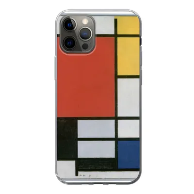 Produktbild von MuchoWow® Handyhülle Schutzhülle Hülle für iPhone 13 Pro Komposition 2 in Rot Blau und Gelb - Piet Mondrian Silikon Softcase Handy Hülle - Handy-Tasche