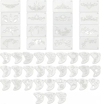 Imagen del producto de Plantillas para maquillaje facial para niños, 46 unidades, reutilizables