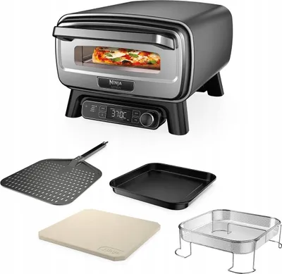 Produktbild von Artisan Outdoor-Elektro-Pizzaofen und Heißluftfritteuse MO201EU (grau/edelstahl, 1.760 Watt, für Pizzen bis ca. Ø 30cm)