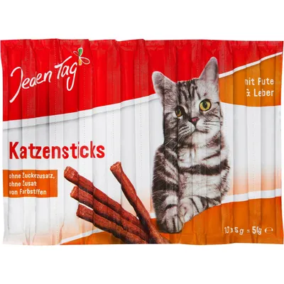 Produktbild von Jeden Tag Katzensticks mit Pute & Leber 10x 5g (50g)