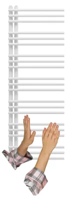 Obrázok produktu pre Granitan – kúpeľňový radiátor – sušič uterákov – 140 × 50 cm – biely – ohrievač uterákov – MILO