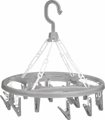 Produktbild von Camping WÄSCHETROCKNER KARUSSEL mit 15x Klammern aus Kunststoff Wäschespinne Wäscheleine 71 (Grau)