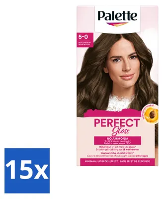 Obrázek produktu pro 15 kusů barvících tužek Palette Perfect Gloss, dočasné barvivo na vlasy, odstín 5 středně hnědý, omyvatelné, výhodný balíček