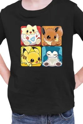 Immagine prodotto di Maglietta per bambini Japan Manga Anime Comics Pokemon 017, , Noir
