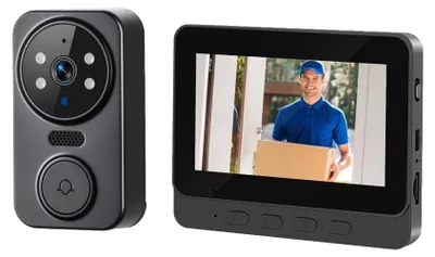 Zdjęcie produktu dla Inteligentny dzwonek z wideo, bezprzewodowa dwukierunkowa komunikacja, noktowizor, dzwonek do drzwi