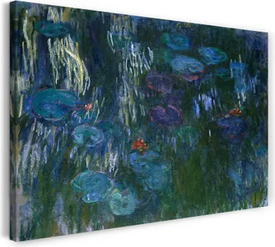 Produktbild von Leinwandbild (120x80cm): Claude Monet - Seerosen (1916-1919), echter Holz-Keilrahmen inkl. Aufhänger, handgefertigt in Deutschland