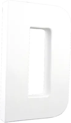 Produktbild von Décopatch 3x Weißes Pappmaché, Buchstabe D, 20,5cm - Weiß AC703C