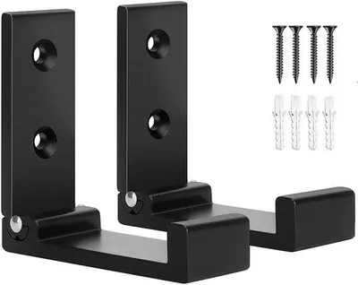 Produktbild von Klappbare Wandhaken 2er Pack schwarz für Jacken, Taschen, Rucksäcke