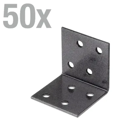 Image de Alberts 823146 : Connecteurs d'angle DURAVIS®, revêtus en duplex noir diamant, dimensions 40 x 40 x 40 mm, lot de 50
