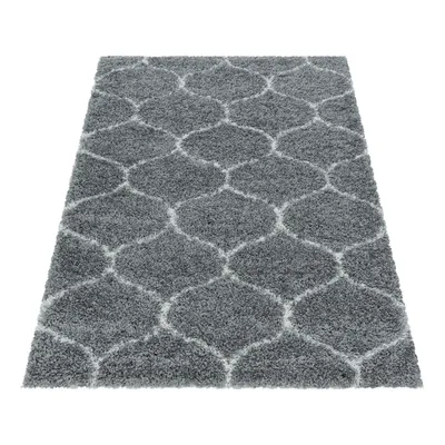 Produktbild von Teppich Wohnzimmer Hochflor Grau 280x370 Rechteck Skandinavisches Design aus Polypropylen