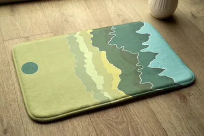 Obrázek produktu pro Koupelnová předložka - Koberec do koupelny - Absorpční rohožka Sprchové koberce - 90x60 cm - Hory Abstrakce