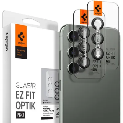 Image de Spigen Samsung Galaxy S23 / S23 Plus Glas.Tr "Ez Fit" Lens Protector Tempered Glass, 2 Pack - Noir