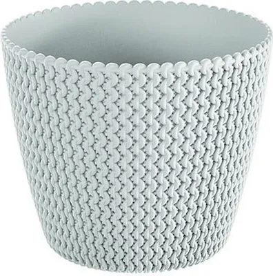Produktbild von PROREGAL Blumentopf Strickmuster 157/132mm, 1,7 Liter, Weiß