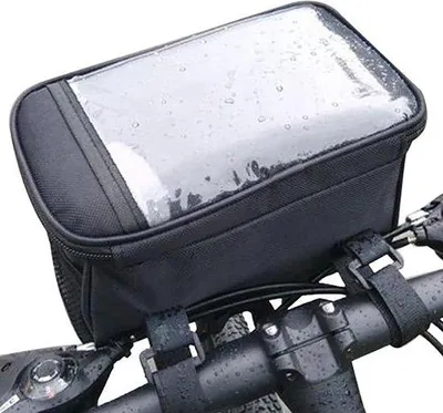 Produktbild von Fahrrad-Lenkertasche - E-Bike Lenkertasche - Abnehmbare Fahrradtasche - Mit Handyhalterung - Wasserdicht - Gepolstert - Bikepacking Tasche - Schwarz
