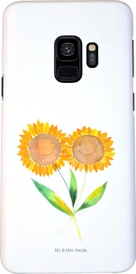 Produktbild von Mr. & Mrs. Panda Samsung Galaxy S9 Handyhülle Blume Sonnenblume - Weiß - Geschenk, Zusammen, Handy Case, Garten, Cover, Lieblingsmensch, Hülle, Vertrauen, Sonnenblumen