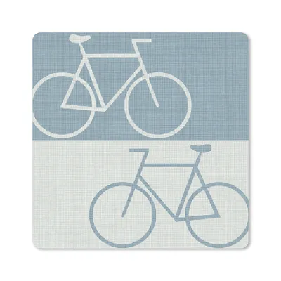 Produktbild von MuchoWow® Mauspad Mousepad Fahrrad - Blau - Muster 20x20 cm - Mousepads - Maus Mat - Pad - Mausunterlage - Desk Mat - Bureauartikeln