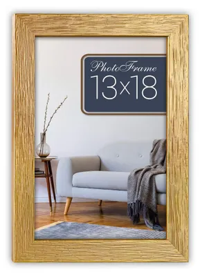 Immagine prodotto di Cornice in legno rettangolare color oro per 13x18 cm