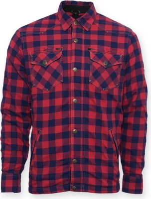 Produktbild von Bores Lumberjack Premium Motorradhemd, rot/blau, S