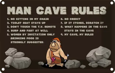 Produktbild von vianmo Blechschild 20x30 cm man cave rules Männer Regeln Frauen Spruch Zitat