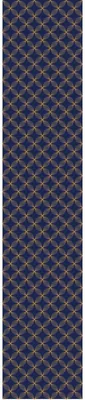 Imagen del producto de Papel tapiz vinílico preencollado – Azul marino retro con adornos amarillos – 1 rollo de 300 x 60 cm