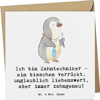 Produktbild von Mr. & Mrs. Panda Glückwunschkarte Zahntechniker Spaß - Weiß - Geschenk, Anerkennung, Handwerk, faltkarte, Berufe, anlasskarte, Klappkarte, Grußkarte, doppelkarte, Beruf