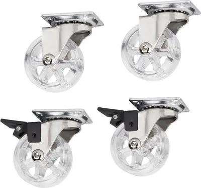 Image de Roulettes pour meubles, Ø 50 mm, transparentes, capacité de charge de 35 kg