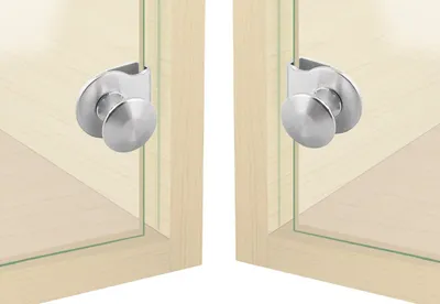 Produktbild von 2er Set Glastürgriff l Vitrinengriff | Ziehgriff für Glastür - Befestigung mit Schraube [ohne Bohren] - Türgriffe für Glasschränke, Schubladen & Vitrinen | Glastürknauf | Dusch Tür Griff | Türstärke 5-8mm