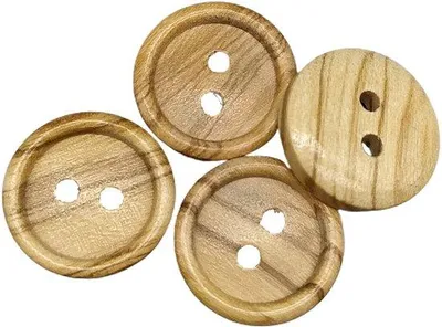 Produktbild von Olivholz Knöpfe 10-25mm 2 Löcher Nähen Zubehör